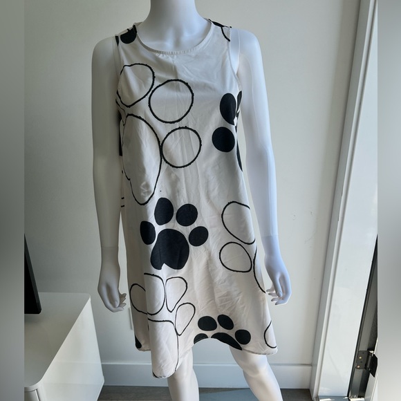 Spotted Doggy Paw Print A-Line Sleeveless Dress - Picture 3 of 5
